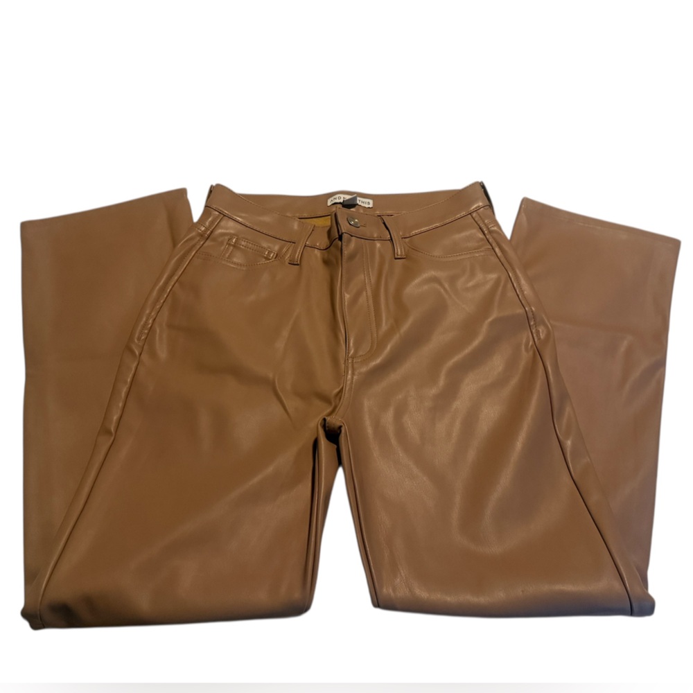 And Now This Women's High-Rise Faux Leather Straight Pants - Size 2